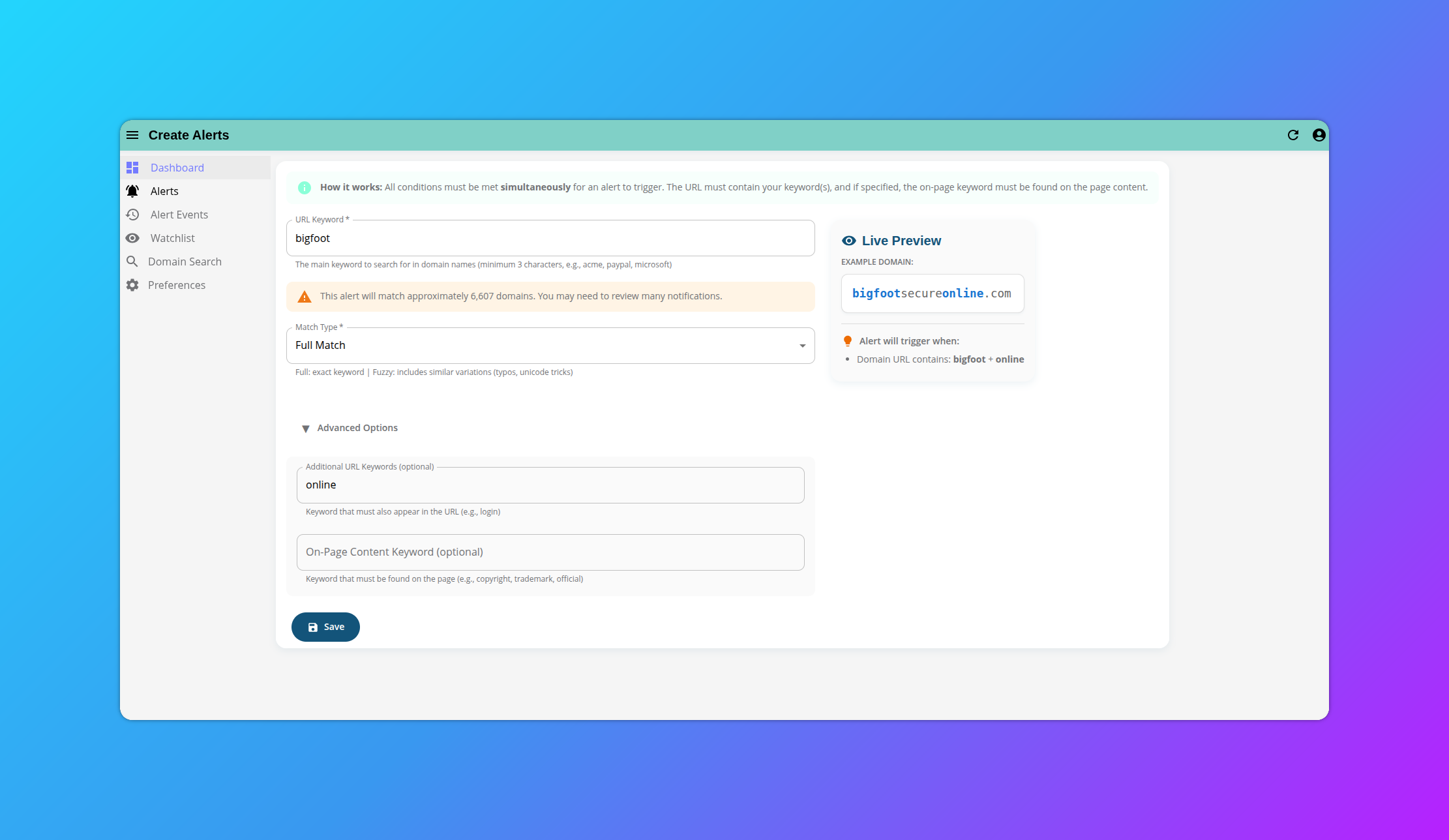 Monids search results page with filtering options